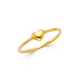 14K Yellow Gold Heart Ring on White Background