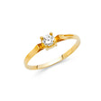 14K Yellow Gold Round Solitaire Ring on White Background