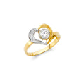 14K Yellow Gold Children's Heart Bypass Signet Ring on White Background