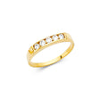 14K Yellow Gold Baby Five-Stone Band Ring on White Background