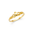 14K Yellow Gold Baby Teddy Bear Ring on White Background