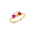 14K Yellow Gold Baby Fuchsia Butterfly Ring