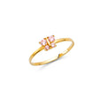 14K Yellow Gold Baby Pink Butterfly Accent Ring