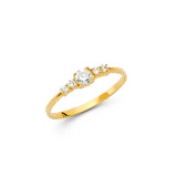 14K Yellow Gold Baby Three-Stone Accent Ring