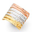 14K Tricolor Gold Diamond-Cut Stacked Band Ring