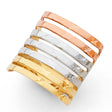 14K Tricolor Gold Openwork Semanario Seven-Day Ring