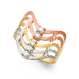 14K Tricolor Gold Wide Center-Stripe Semanario Ring