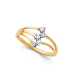 14K Two-Tone Gold Semanario Seven-Day Ring on White Background