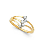 14K Two-Tone Gold Semanario Seven-Day Ring on White Background
