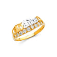 14K Two-Tone Gold 15 Años Band Ring on White Background