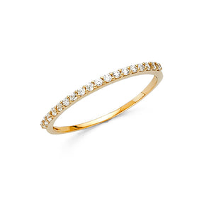 14K Yellow Gold Anniversary Band on White Background