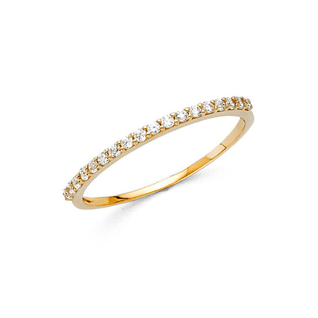 14K Yellow Gold Anniversary Band on White Background