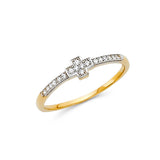 14K Two-Tone Gold Cross Ring on White Background
