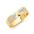 14K Yellow Gold Split Shank Pavé Men's Wedding Band