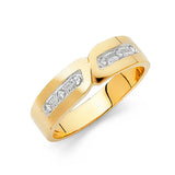 14K Yellow Gold Split Shank Pavé Men's Wedding Band