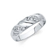 14K White Gold Milgrain Diagonal Men's Wedding Band