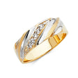 14K Two-Tone Gold Diagonal Stripe Men's Wedding Band
