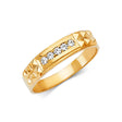 14K Yellow Gold Five-Stone Diamond-Cut Men's Wedding Band