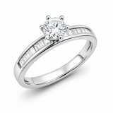 14K White Gold Solitaire Engagement Ring