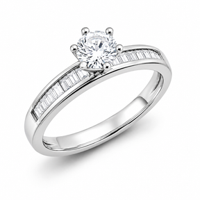 14K White Gold Solitaire Engagement Ring