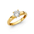 14K Yellow Gold Princess-Cut Halo Engagement Ring