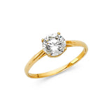14K Yellow Gold Round Solitaire Engagement Ring