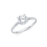 14K Gold Round Solitaire Engagement Ring - Yellow Gold