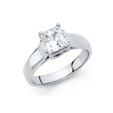 14K Gold Princess Cathedral Solitaire Engagement Ring - White Gold