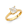 14K Gold Large Princess-Cut Solitaire Engagement Ring - Yellow Gold