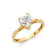 14K Gold Heart Solitaire Engagement Ring - Yellow Gold