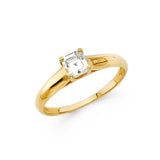 14K Yellow Gold Princess-Cut Solitaire Ring