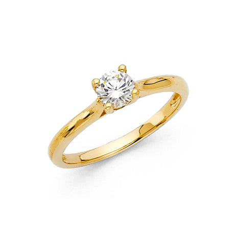 14K Yellow Gold Classic Round Solitaire Engagement Ring