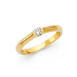 14K Yellow Gold Solitaire Band Ring