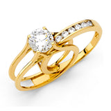 14K Yellow Gold Round Split Shank Solitaire Engagement Ring – 0.70 ct