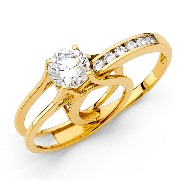 14K Yellow Gold Round Split Shank Solitaire Engagement Ring – 0.50 ct