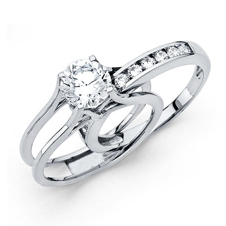 14K Gold Round Split Shank Solitaire Engagement Ring – 0.70 ct - White Gold