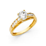 14K Yellow Gold Round Channel-Set Solitaire Engagement Ring – 0.70 ct