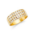 14K Yellow Gold Three-Row Anniversary Band Ring