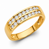 14K Yellow Gold Two-Row Anniversary Band Ring