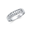 14K White Gold Two-Row Anniversary Band Ring