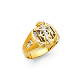 14K Two-Tone Gold Saint Ring
