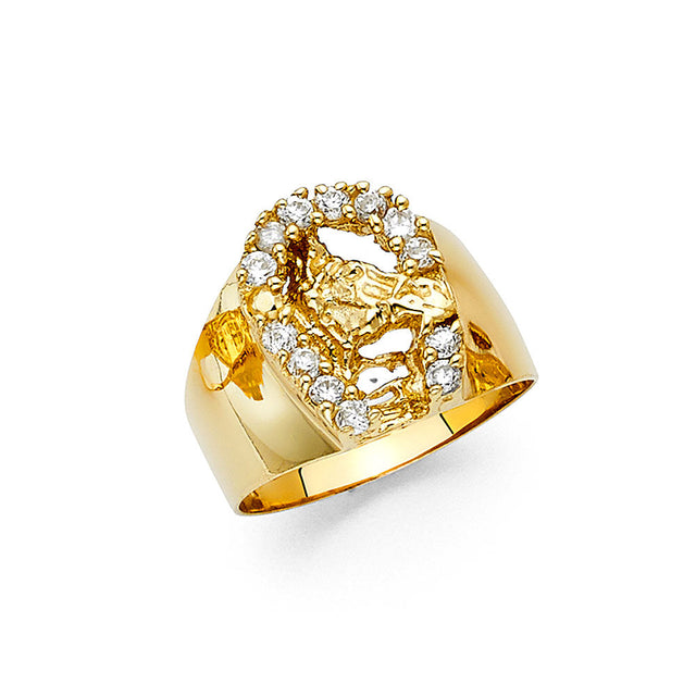 14K Yellow Gold Horseshoe Men’s Ring