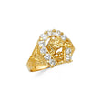 14K Yellow Gold Lucky Horseshoe Men's Ring