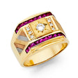 14K Yellow Gold Ruby-Accented Men's Ring