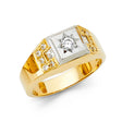 14K Two-Tone Gold Starburst Men's Ring