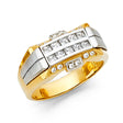14K Yellow Gold CZ Band Men’s Ring