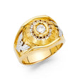 14K Yellow Gold Eagle Sunburst Men's Ring