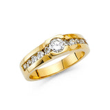 14K Yellow Gold Solitaire Men's Ring