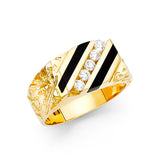 14K Yellow Gold Onyx Nugget Men's Ring