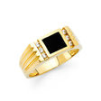 14K Yellow Gold Onyx Signet Men's Ring